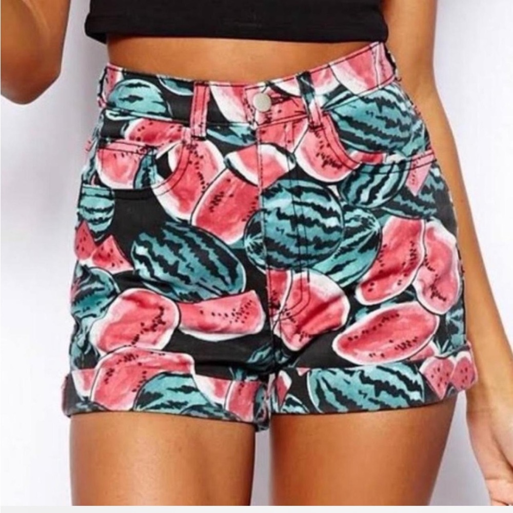 OG American Apparel Watermelon Print Denim Shorts 26/27